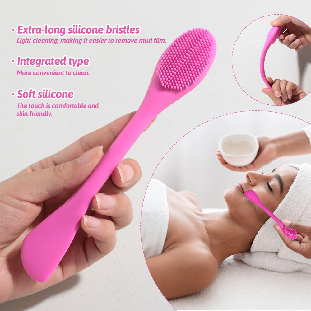 JPNK pink spa headband and wristband set to keep hair dry during routine.