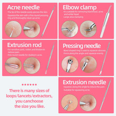 JPNK dual-head needle set shows targeted blemish treatment and gentle extraction.