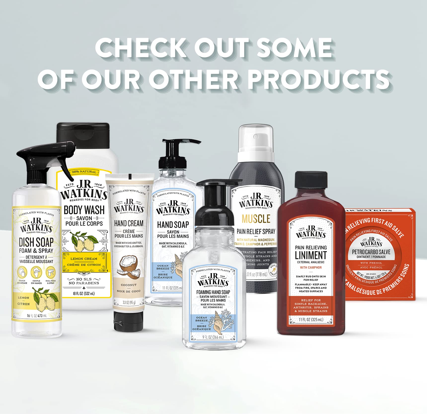 Ocean Breeze scent on J.R. Watkins foaming hand soap enhances daily routines.