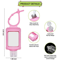 JRINYE silicone keychain bottle attachment demonstrates portable, hands-free travel carry.