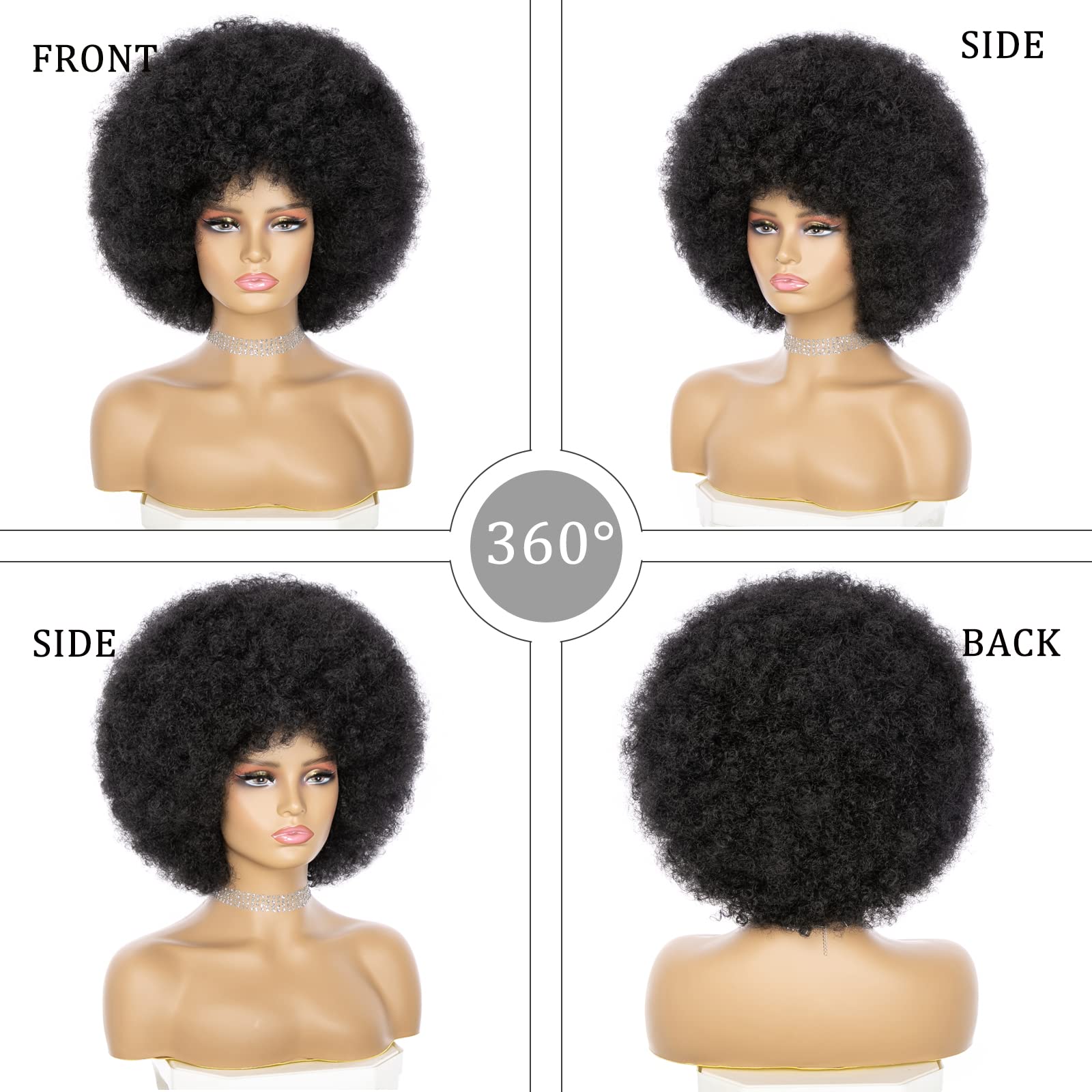 JSDshine kinky curly wig close-up shows texture and bounce