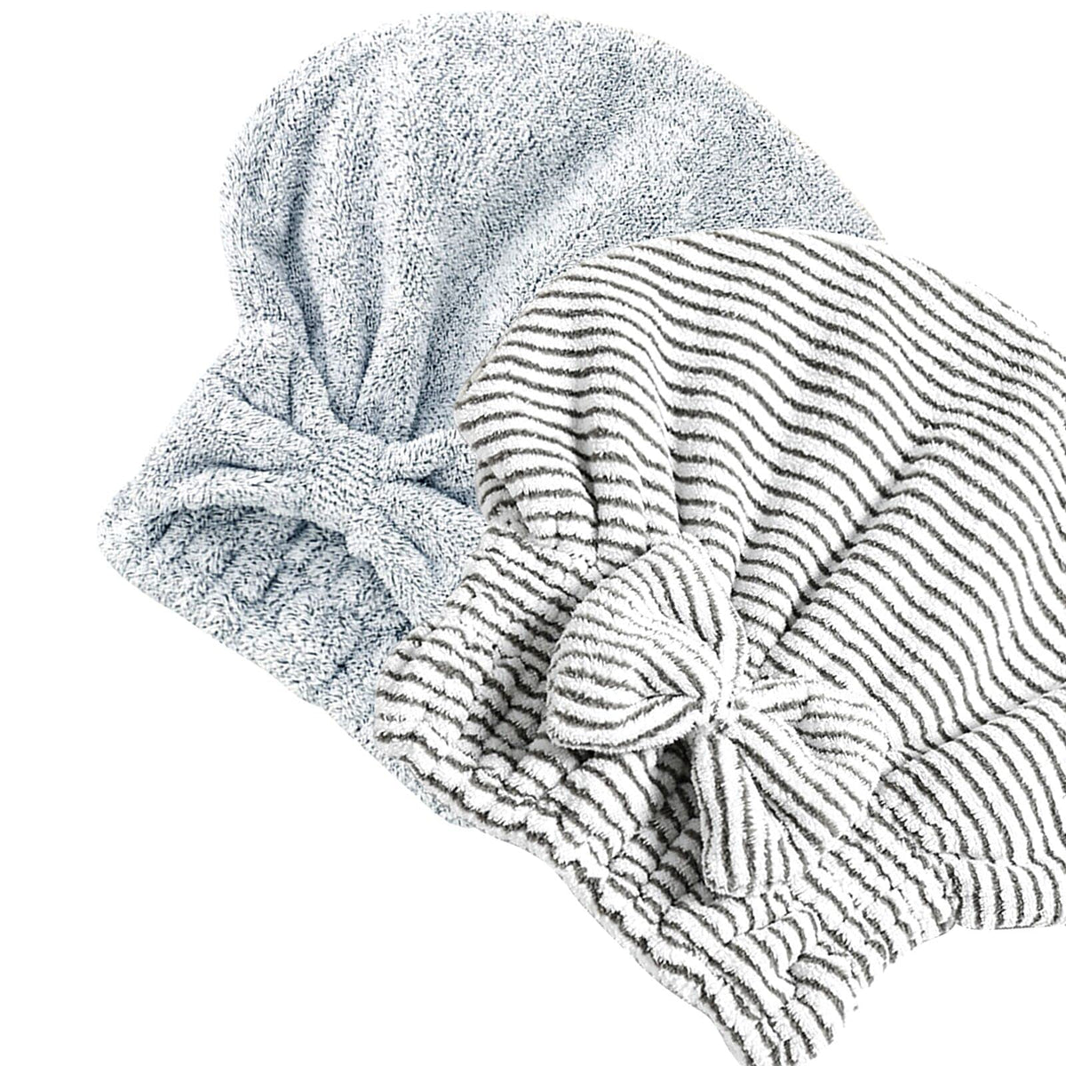Jseng bamboo fiber hair drying cap pair, ultra-absorbent for overnight conditioning and hair protection.
