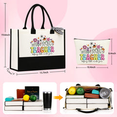 JSTUMB durable canvas tote 15.8x6x12 inches for daily items.