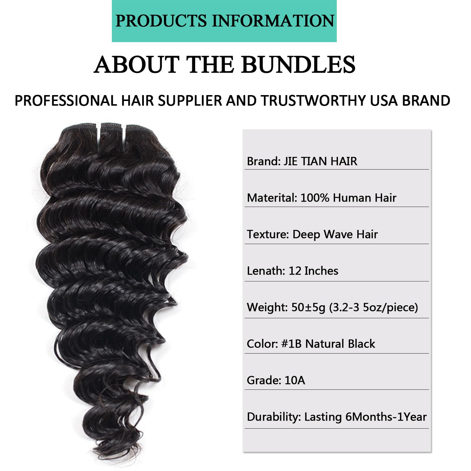 JTdebade Deep Wave bundles weft detail demonstrates strong construction and minimal shedding