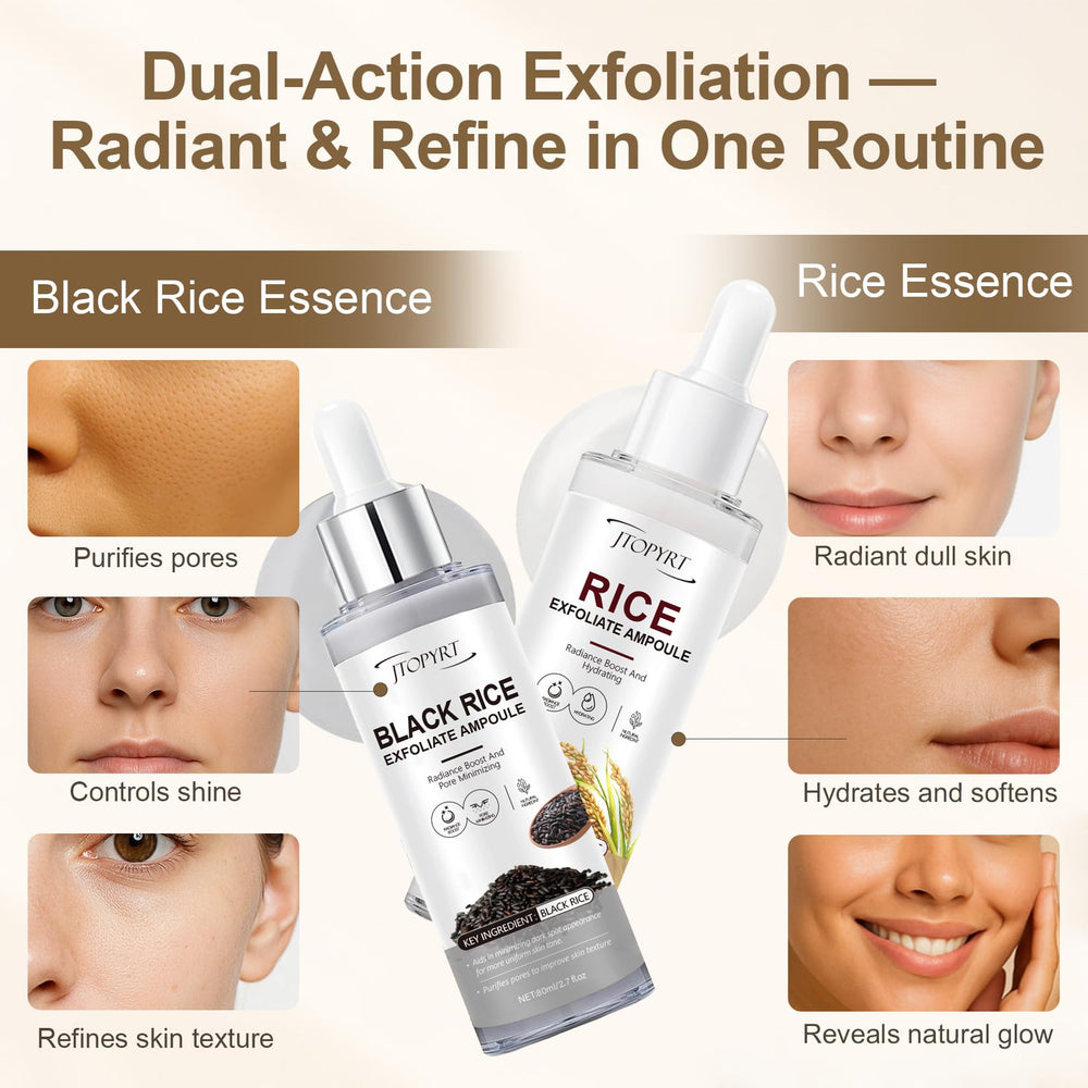 Jtopyrt Glow White Rice Exfoliate Ampoule gel flow demonstrates hydrating cleansing action.