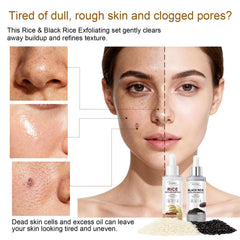 Jtopyrt Glow White Rice Exfoliate Ampoule texture closeup highlights fine rice particles for gentle cleansing.