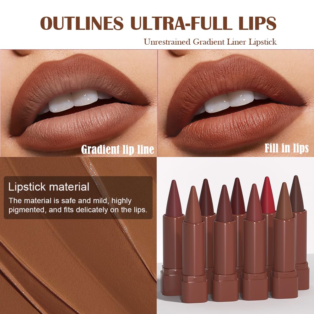 Tamaño compacto de delineador labial JUAAZIN, ideal para viajar.