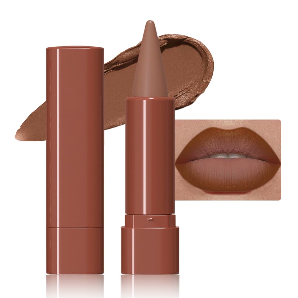 JUAAZIN warm brown gradient matte lip liner pencil for precise contour and true-matte finish.