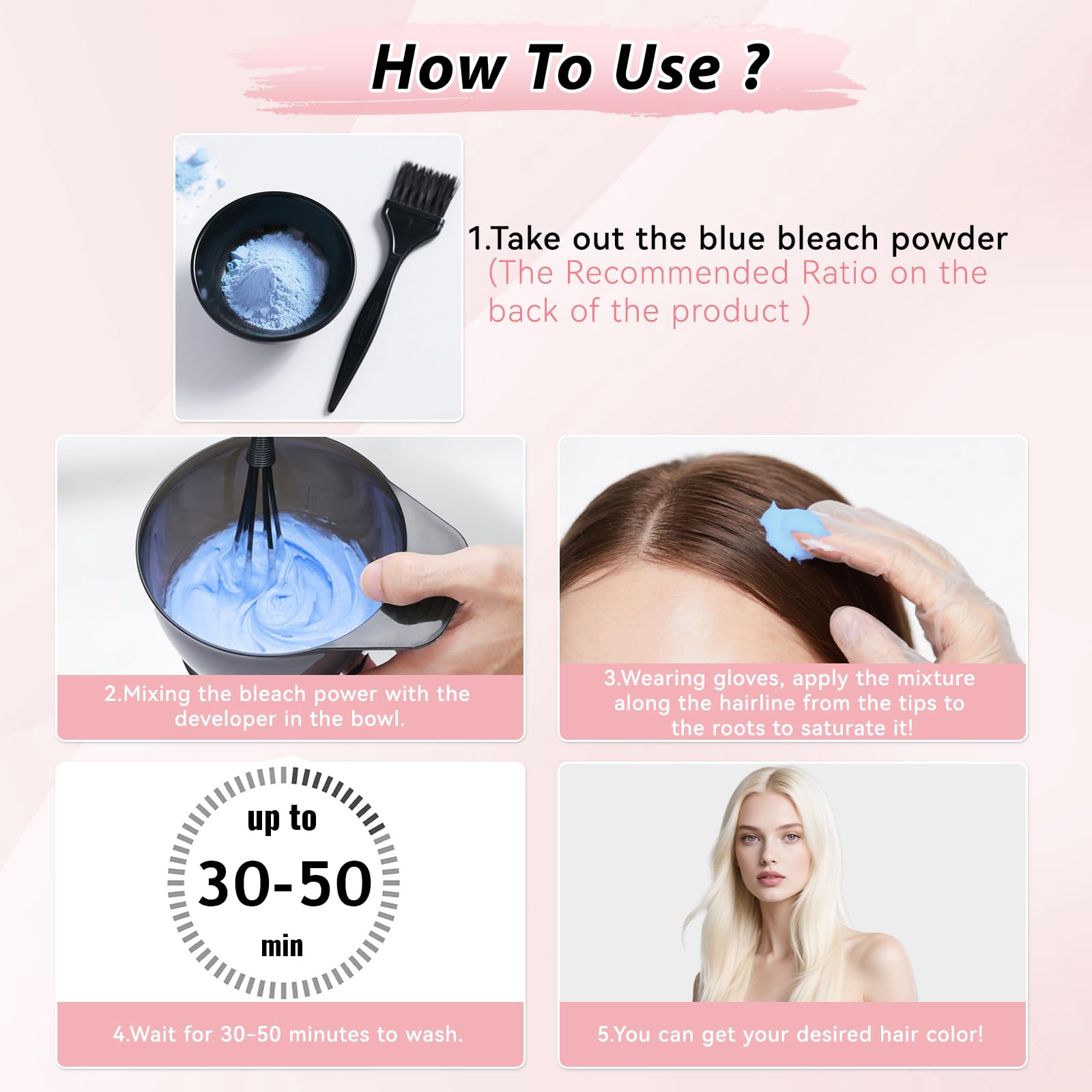 JUANCHI Hair Lightener in action for highlights and all-over lightening.