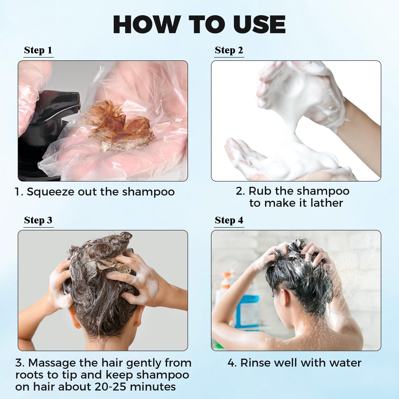 JUANCHI Soft, shiny hair after use highlights healthy-looking color and bounce.