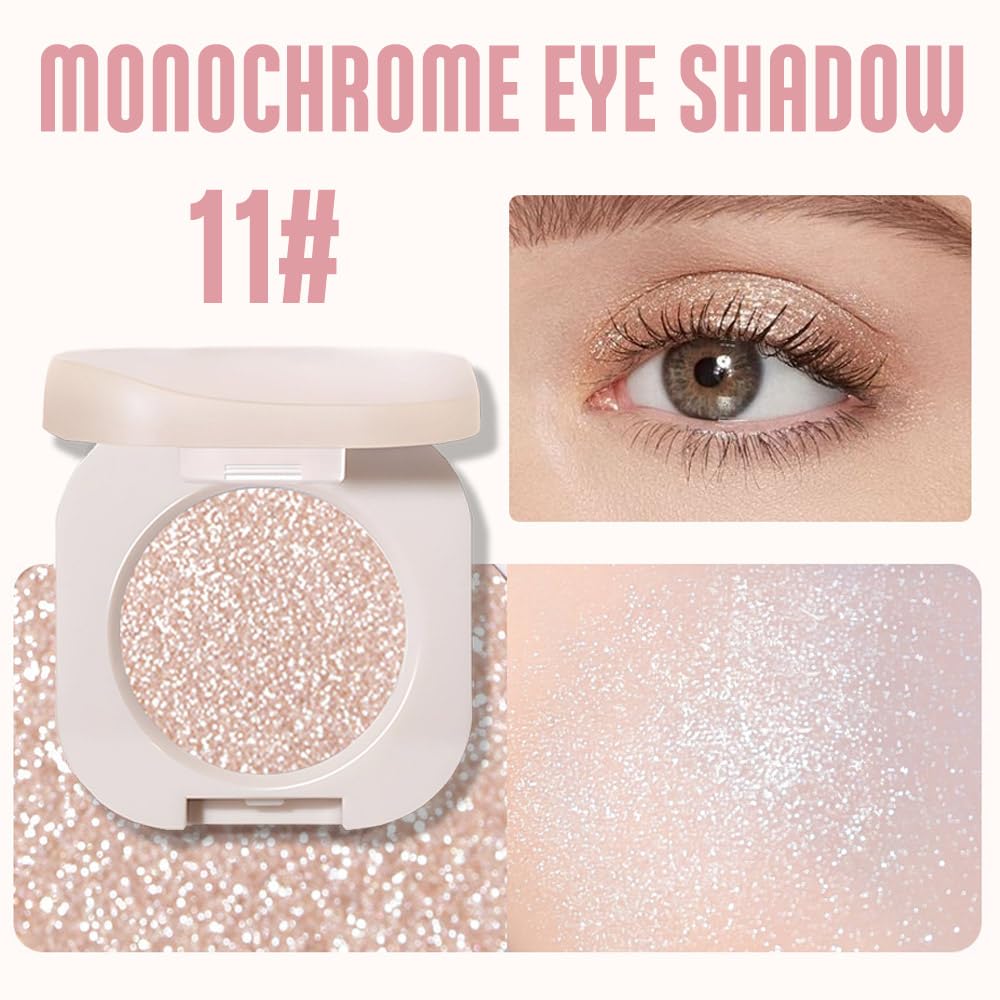 JUAAZIN Monochrome Glitter Eyeshadow long-lasting crease-proof pigment stays vibrant.
