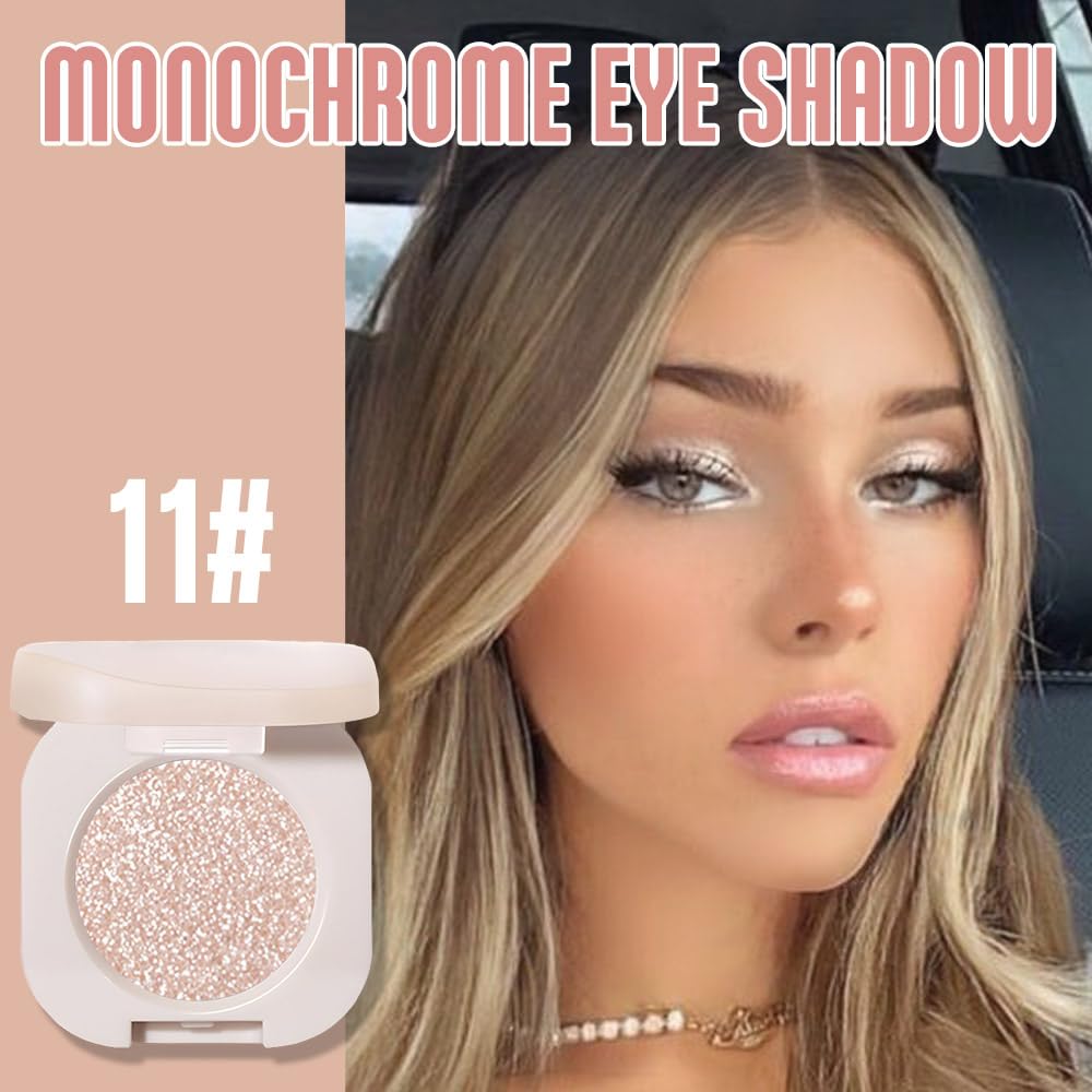 JUAAZIN Monochrome Glitter Eyeshadow smooth blend for seamless lids.