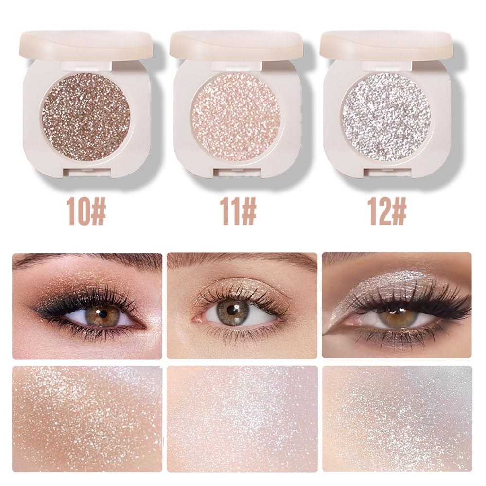 JUAAZIN Monochrome Glitter Eyeshadow vegan talc-free paraben-free safe formula.