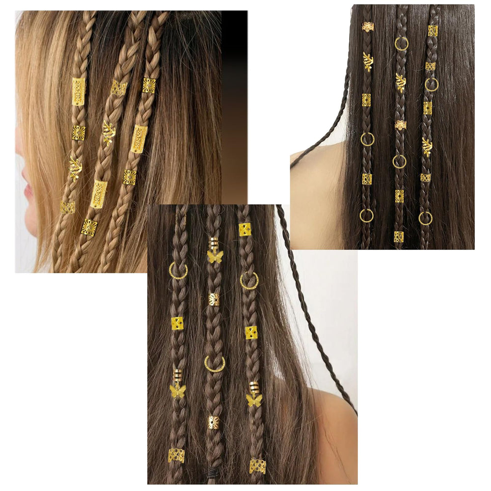 JUCCPUL gold braid charm hoop provides lightweight accent for dreadlocks