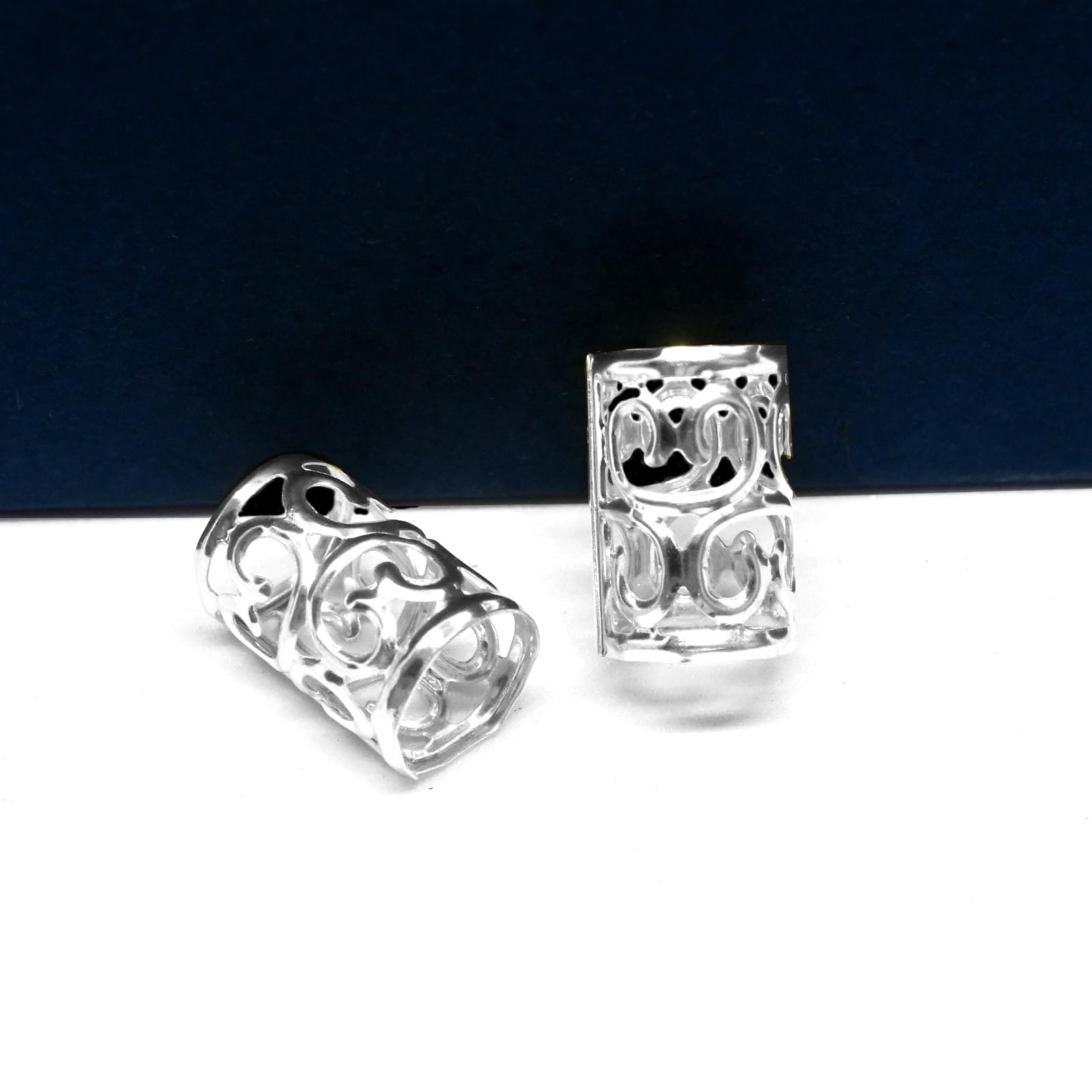 JUCCPUL silver cuffs add subtle glimmer to braids.
