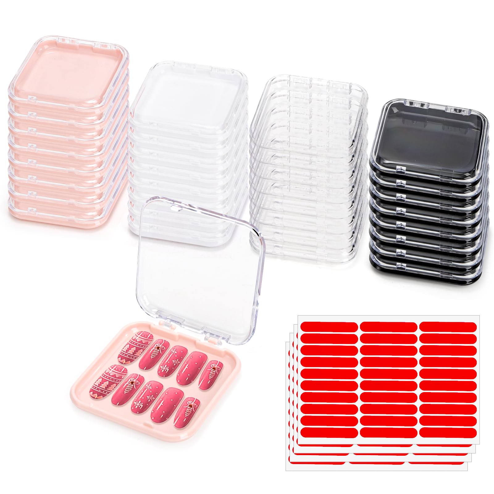 Jucoan 32-pack nail display boxes showcase designs for easy selection