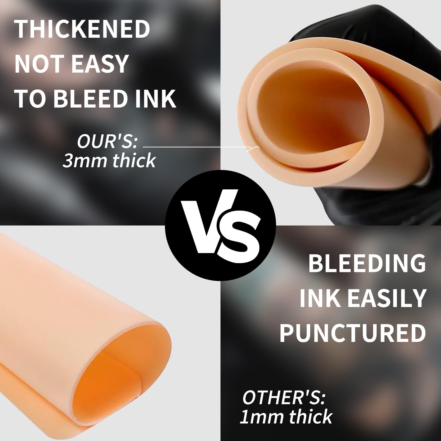 Judero tattoo skin in-use on arm simulates realistic practice surface