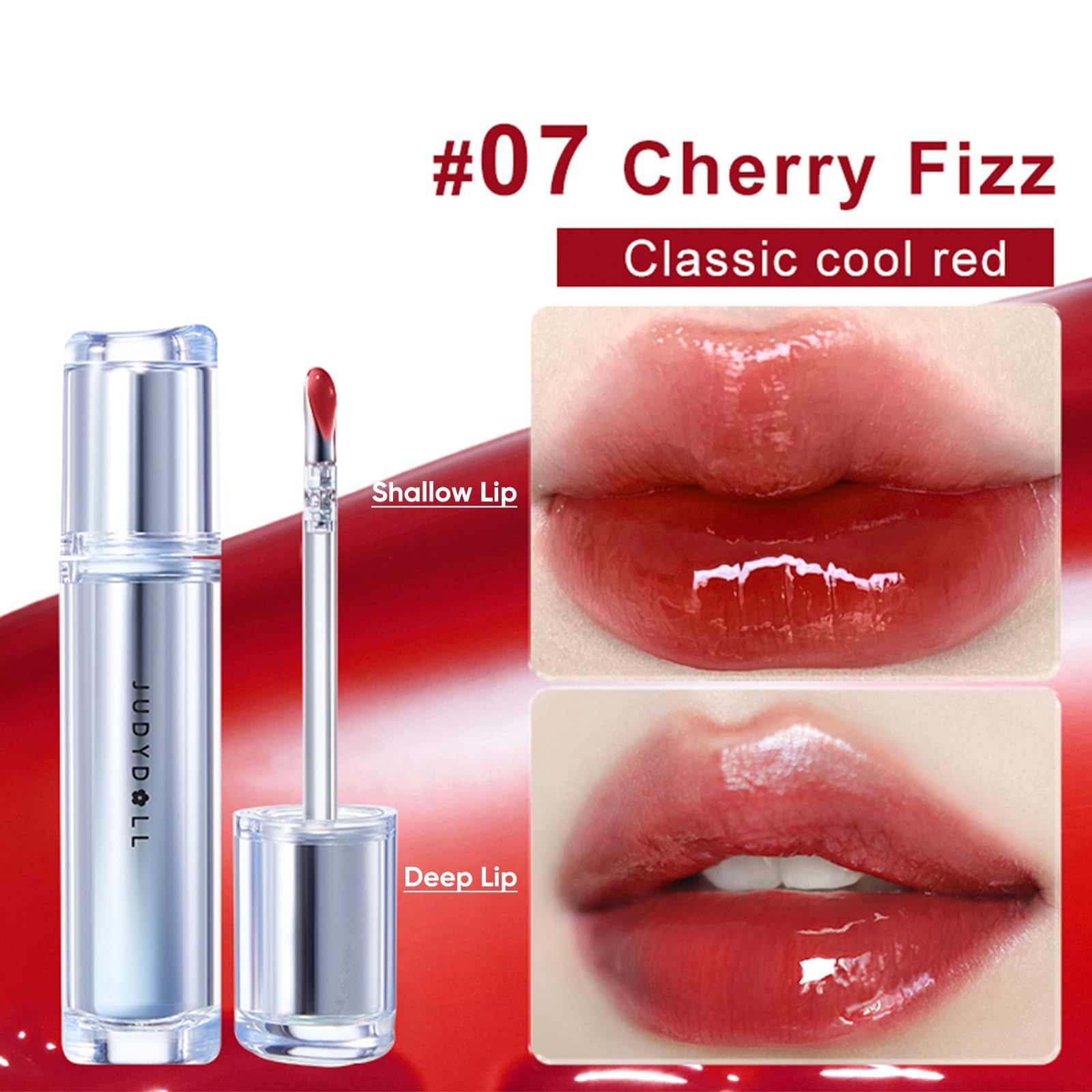 JUDYDOLL Glossy wet-look finish adds radiant shine for evening looks.