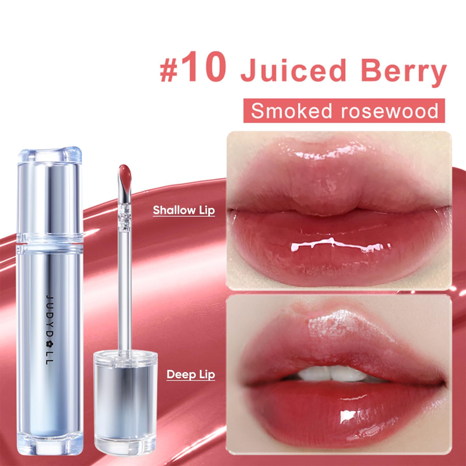 Judydoll Ice Watery Lip Gloss 2.4g packaging fits in a small bag.