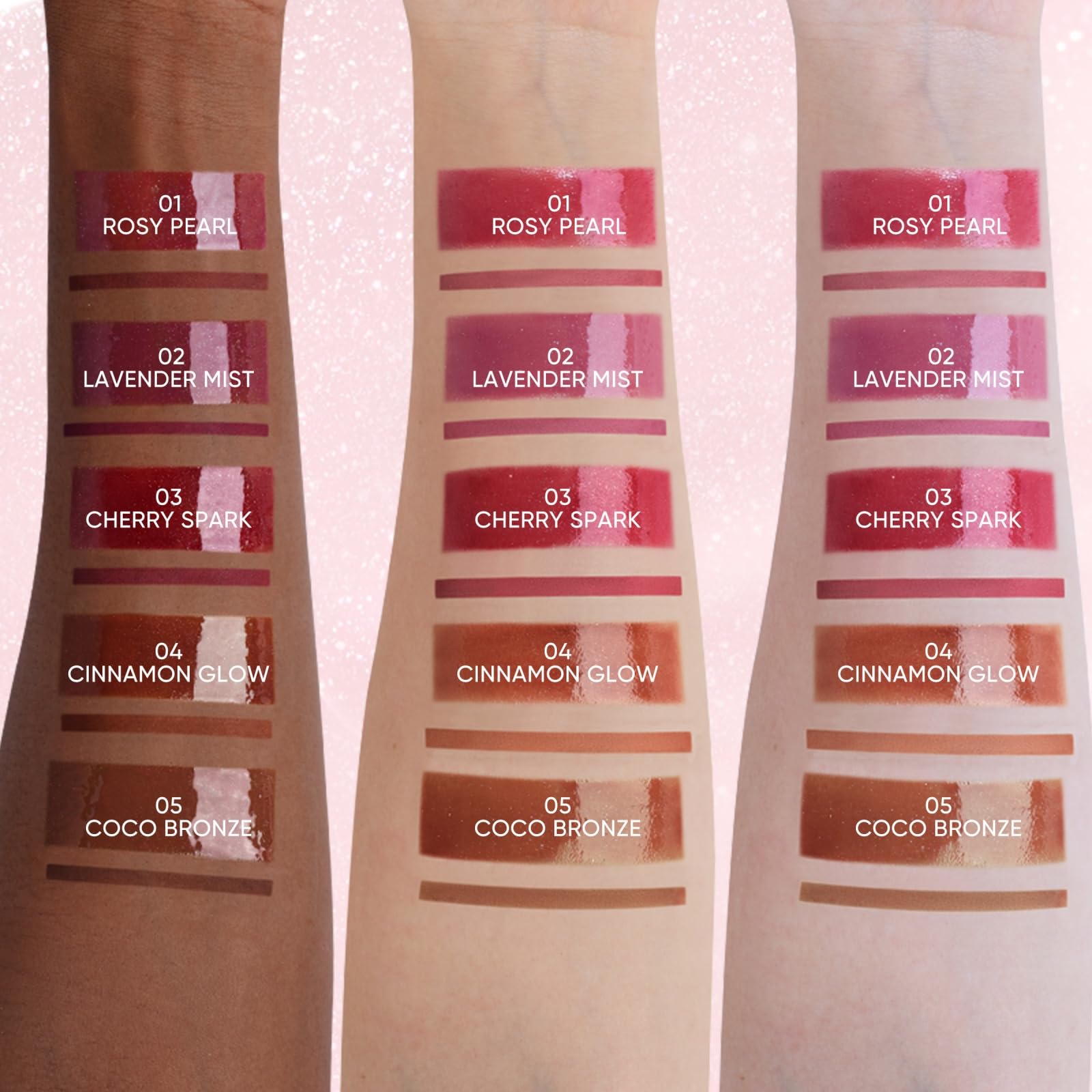 JUDYDOLL plumping oil gloss close-up highlights instant volume and high shine.