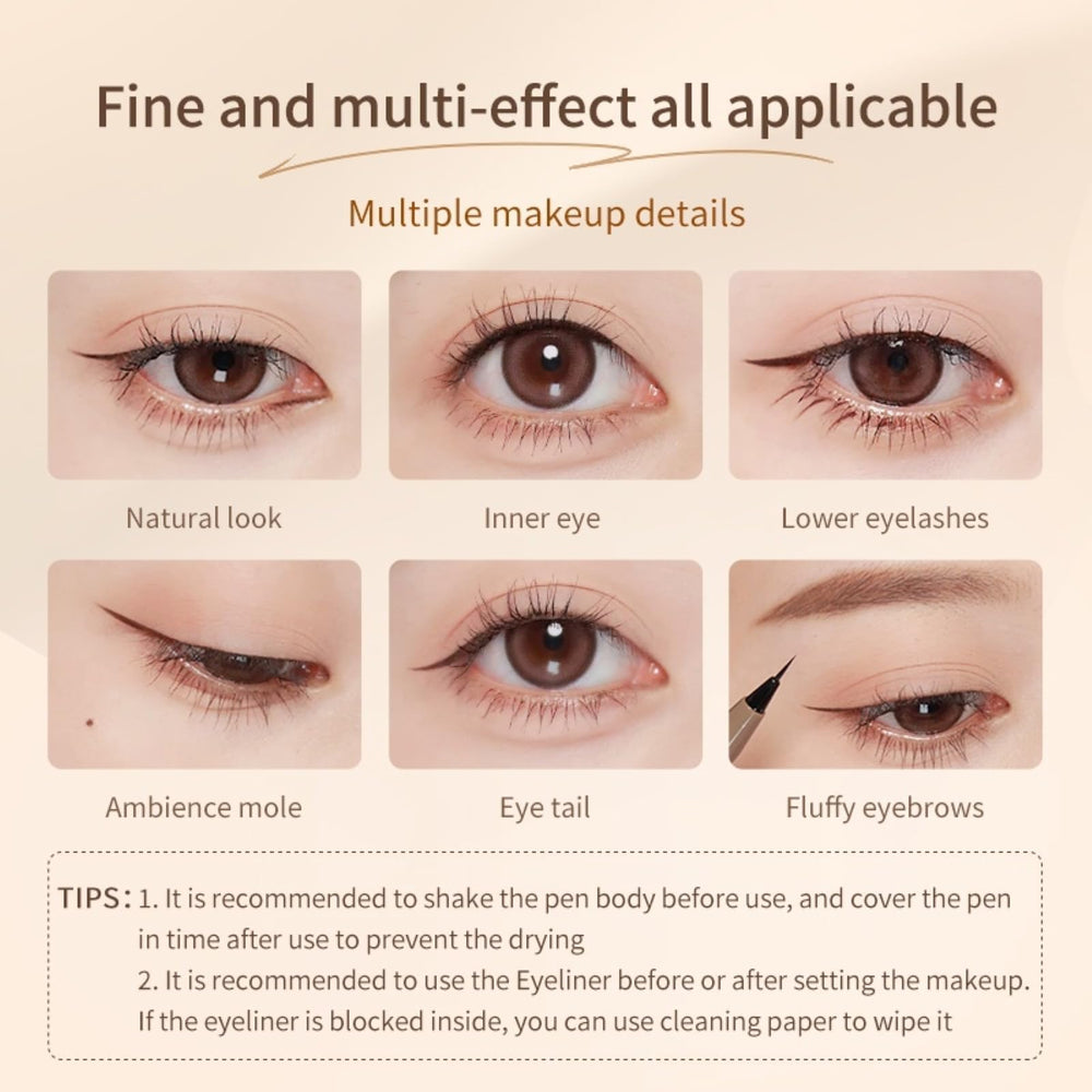 JUDYDOLL Ultra-Fine Eyeliner features a flexible brush tip for smooth, leakage-free application.