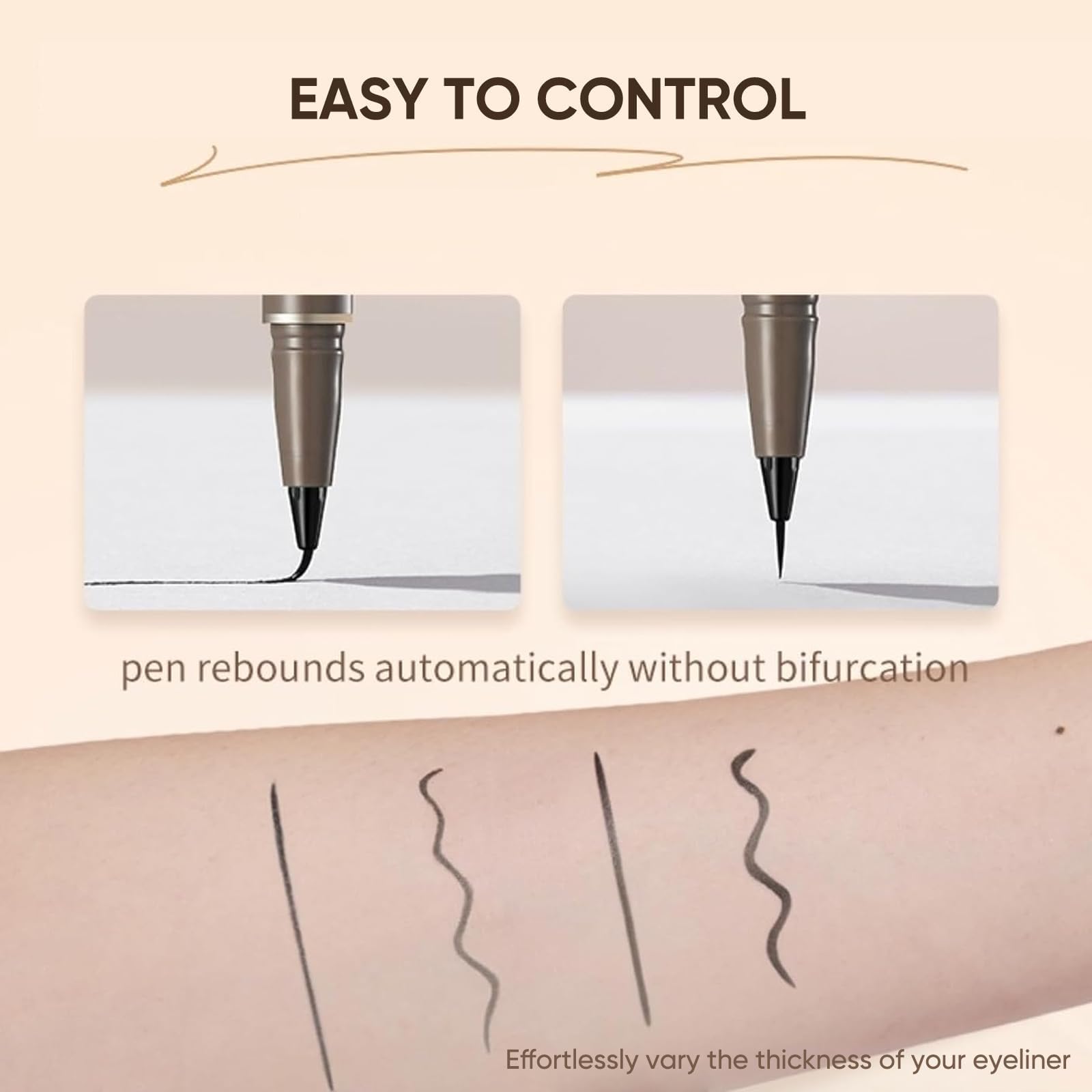 JUDYDOLL Ultra-Fine Eyeliner waterproof formula resists water and humidity for lasting lines.