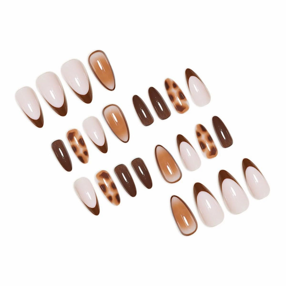 JUGGSSA almond press on nails square cuticle seam for natural look and comfort.