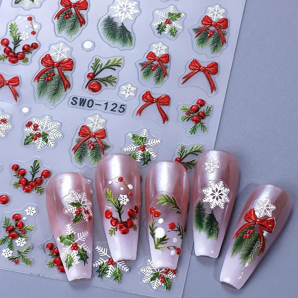 JUGGSSA bow-decor decals brighten nails with elegant 3D details.