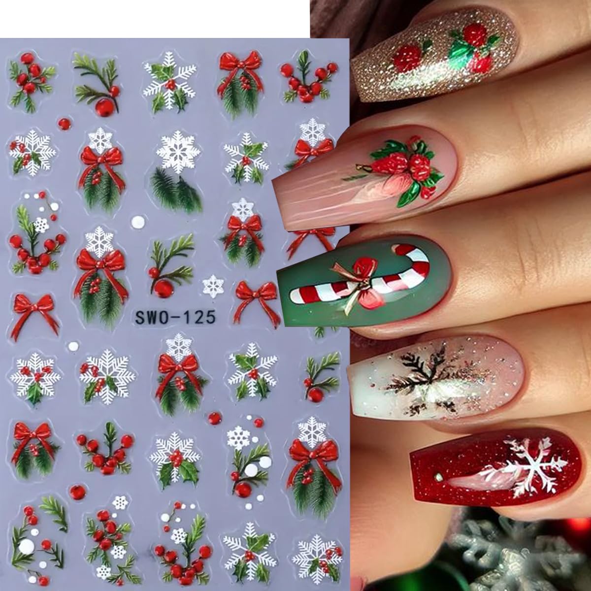 JUGGSSA festive-nail-art-accessory decals suit nails and crafts.