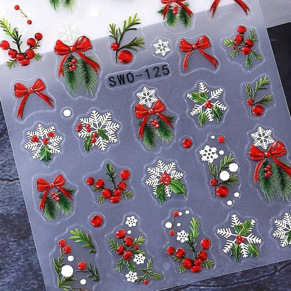 JUGGSSA snowflake-pattern nail stickers enable easy seasonal nail art this winter.