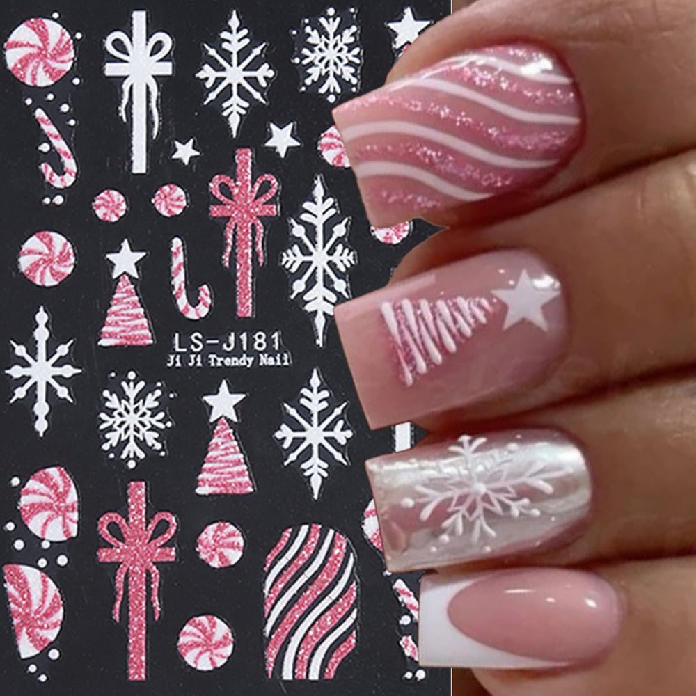 Juggssa Christmas nail stickers 3d snowman add cute, dimensional accents to holiday nails.