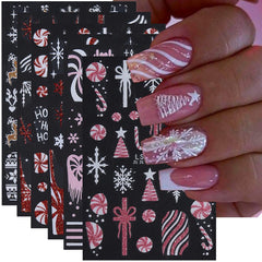 Juggssa Christmas nail stickers glitter snowflake deliver festive sparkle for quick DIY nail art.