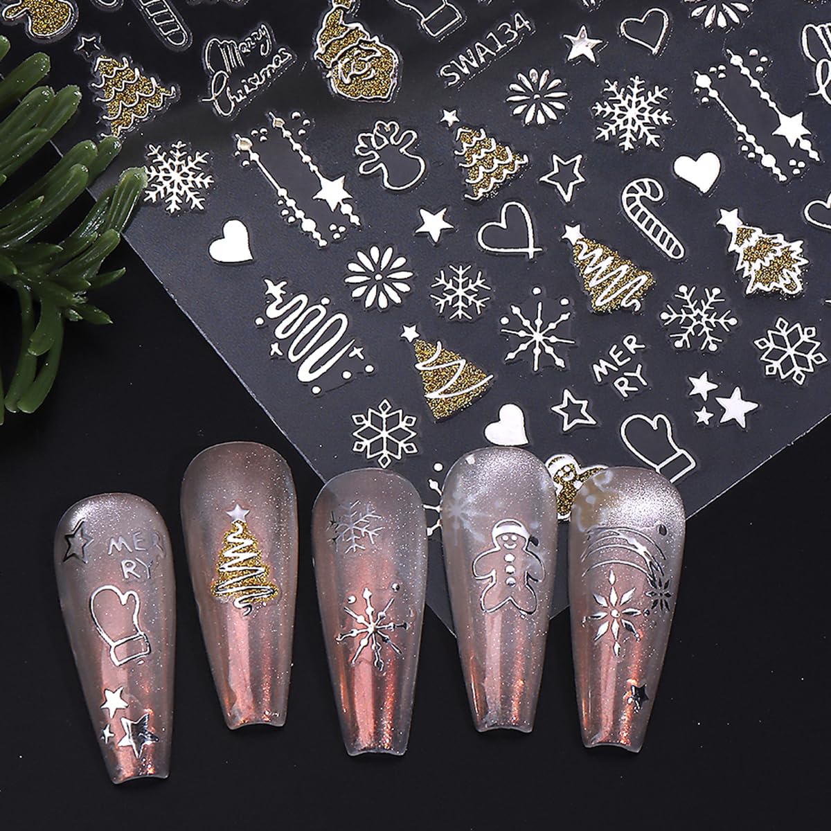 juggssa christmas nail stickers holiday-patterns versatile decor for nails and crafts