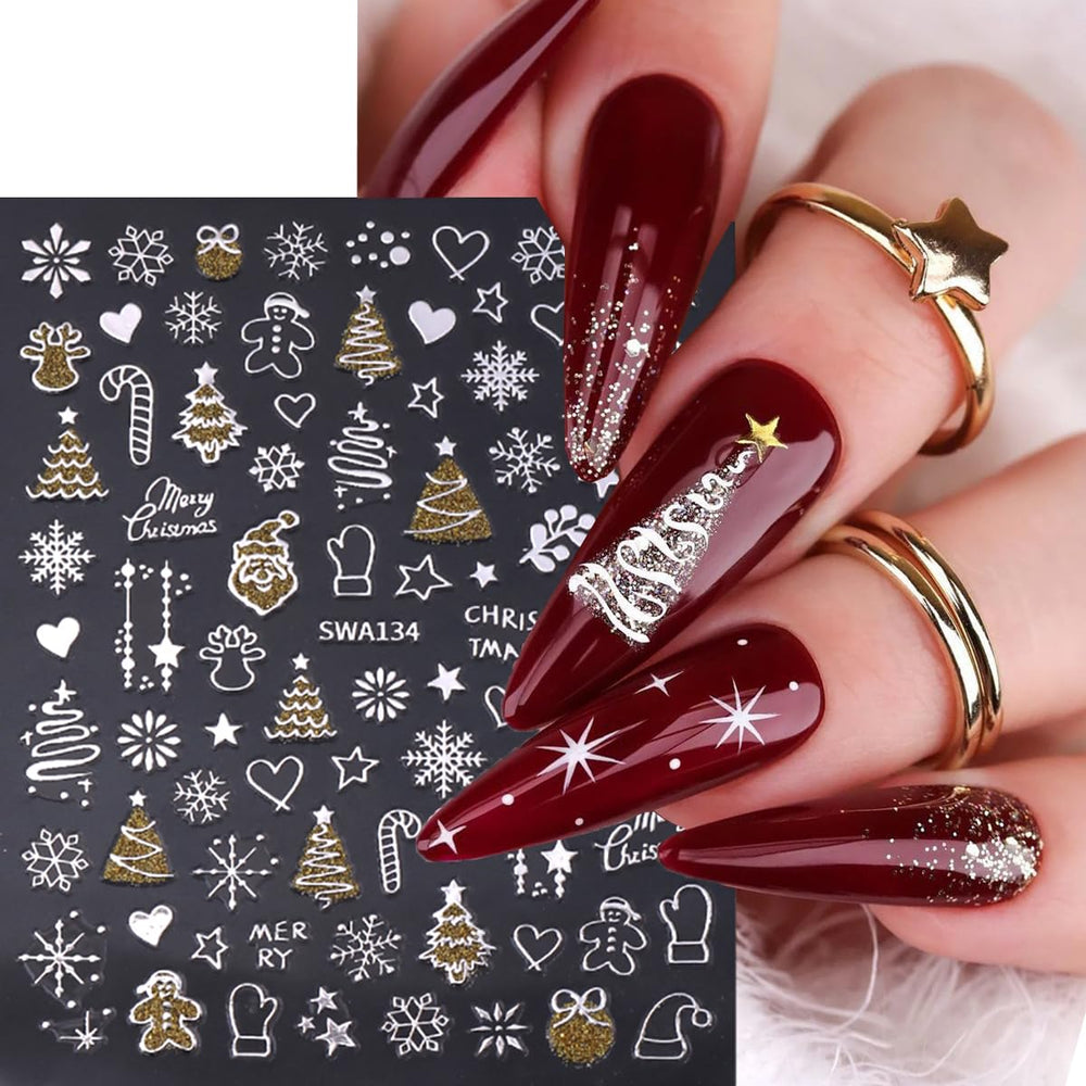 juggssa christmas nail stickers santa claus motif adds festive glam to nails