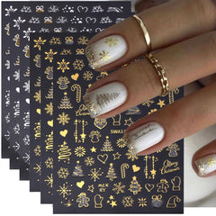 juggssa christmas nail stickers winter snowflake for festive nails and easy seasonal manicure