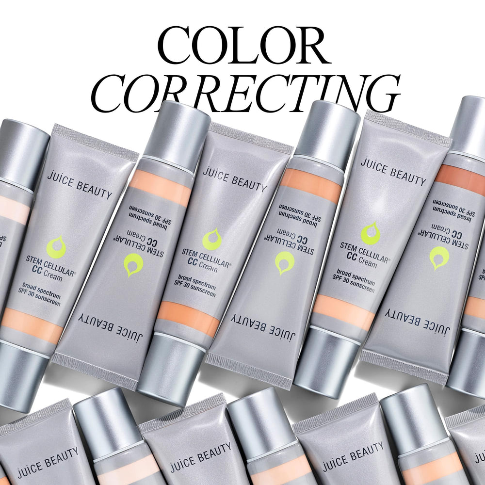 Juice Beauty SPF 30 infographic highlights color correction and protection