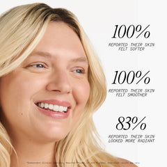 Juice Beauty Stem Cellular Exfoliating Peel Spray texture close-up highlighting plant-based exfoliant resurfacing skin.