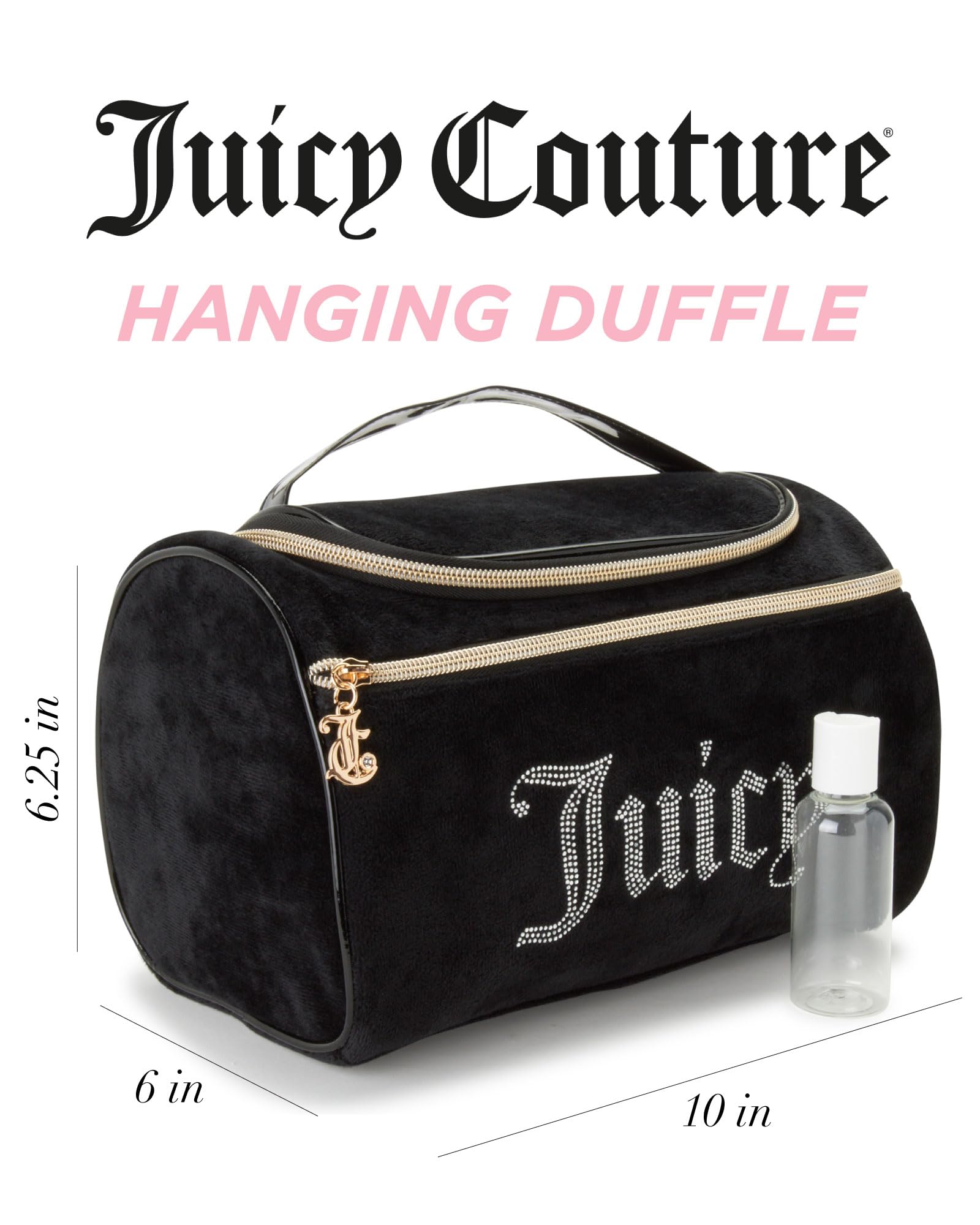 Juicy Couture cosmetics organizer in chic design helps keep essentials neatly packed