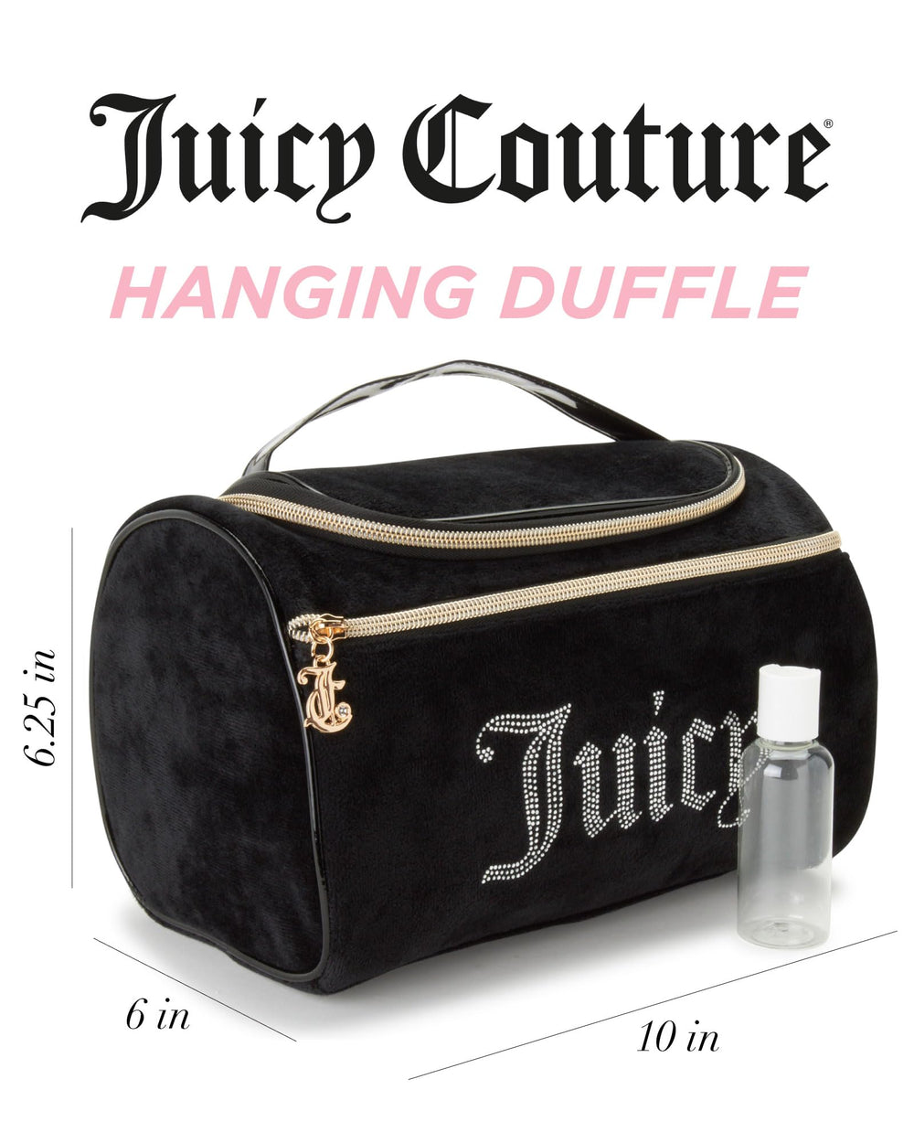 Juicy Couture cosmetics organizer in chic design helps keep essentials neatly packed