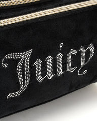 Juicy Couture hanging duffel-style bag ready for organized vanity on trips