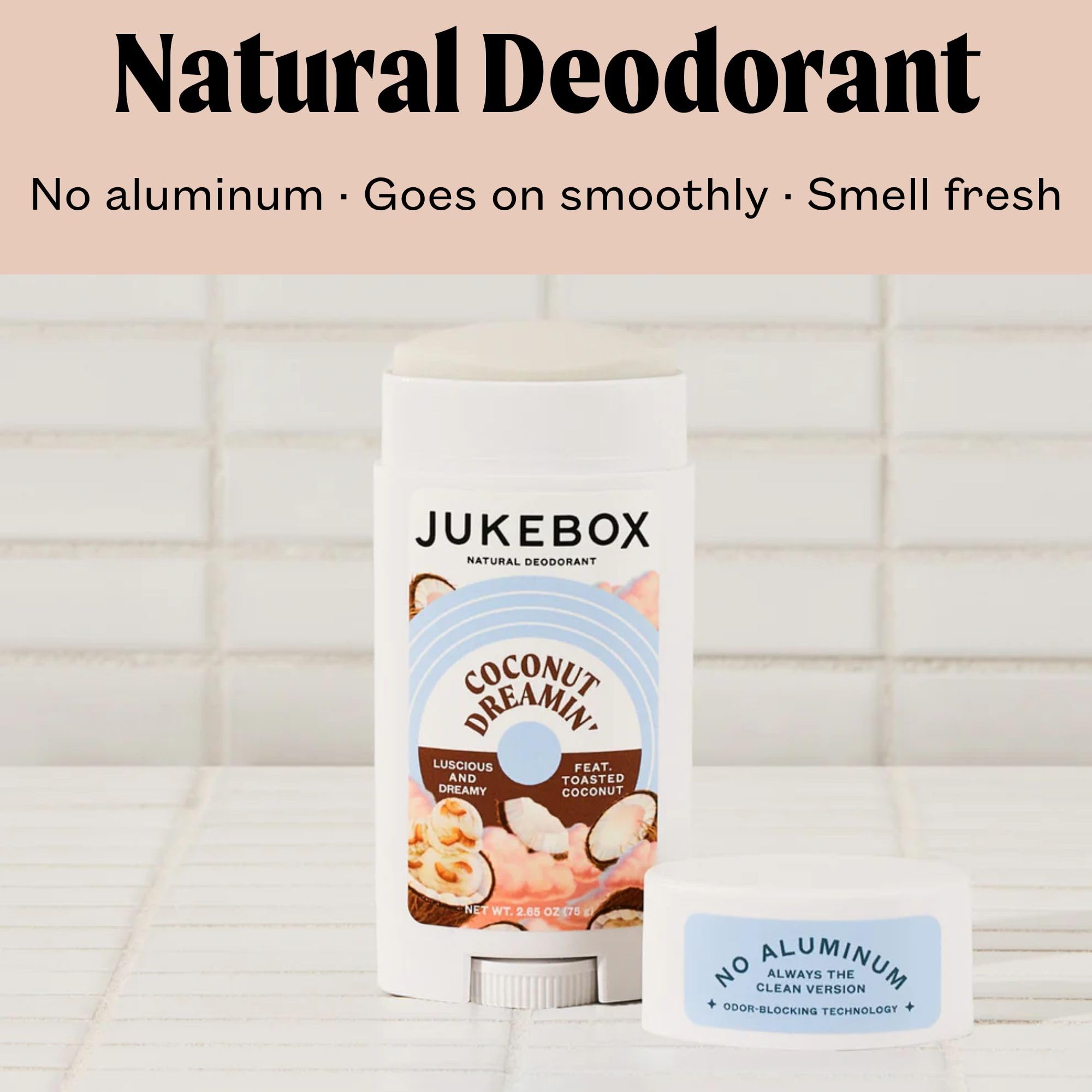 JUKEBOX deodorant with jojoba oil offers smooth glide and skin comfort.