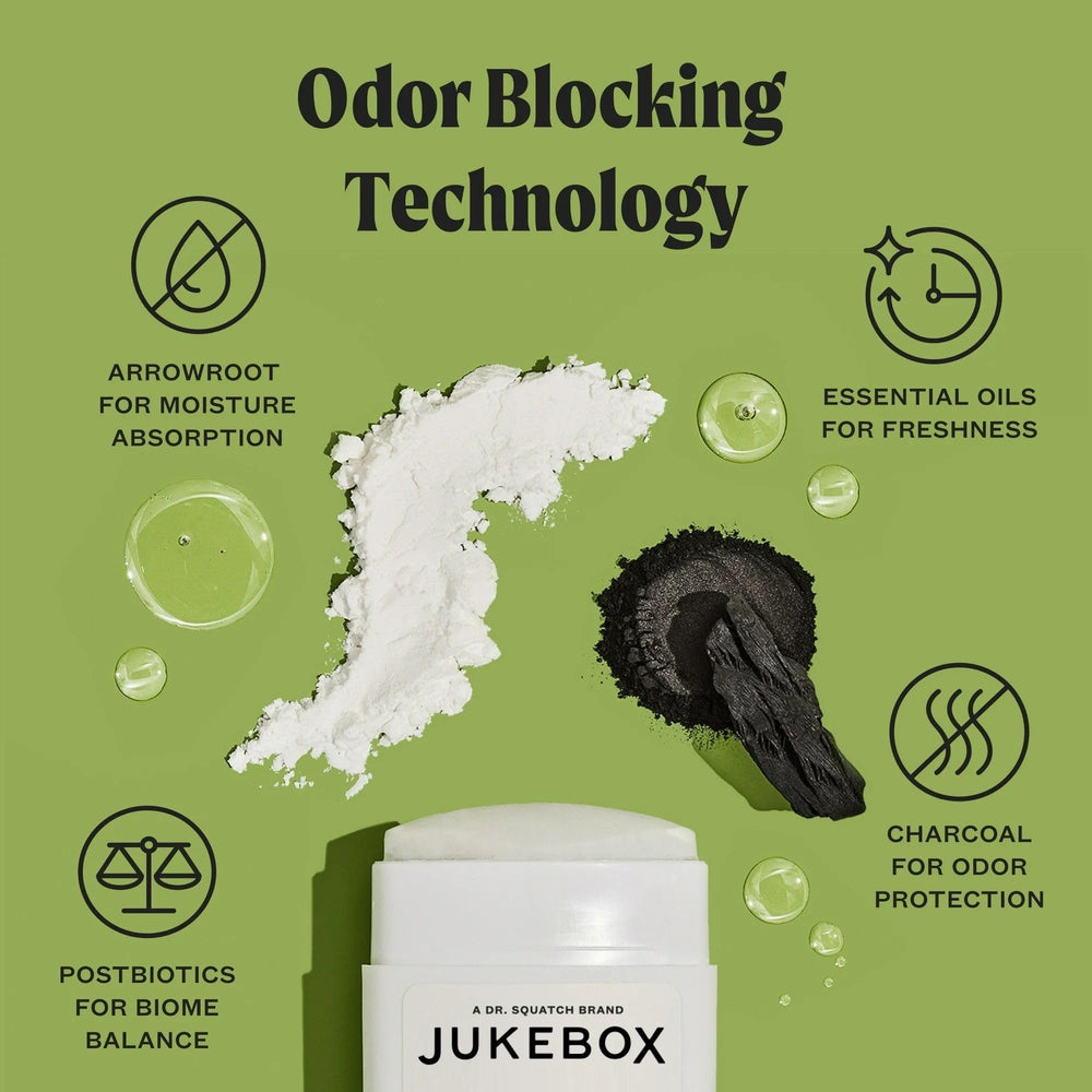 JUKEBOX arrowroot odor-blocking tech helps moisture management during wear.