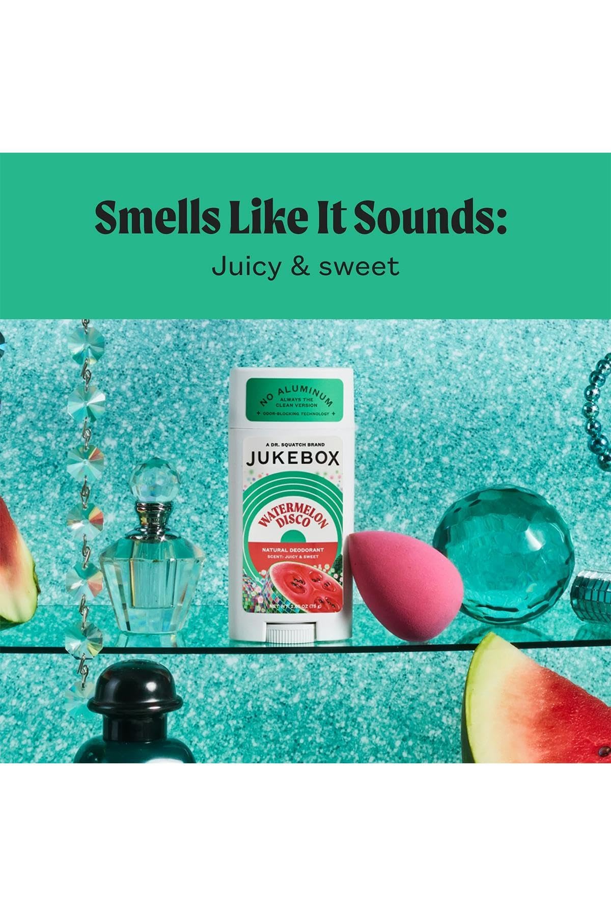 JUKEBOX Watermelon Disco tube in hand for easy daily application.