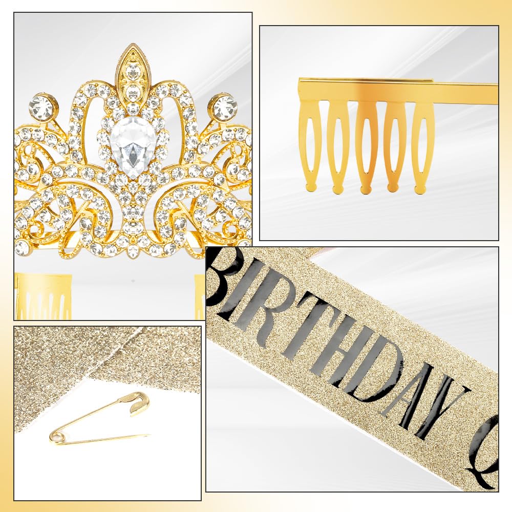 Jukeios birthday-sash-and-crown set shown in multiple colors for versatile looks.
