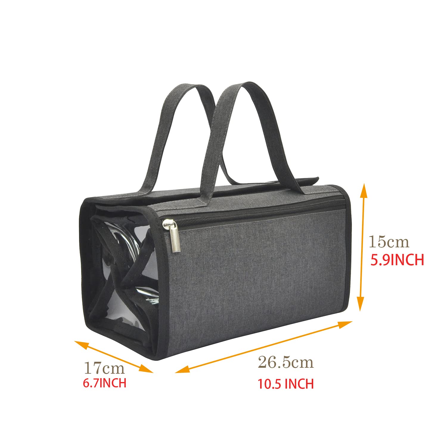 Jula Vance 4-in-1 clear pouches arranged for quick access