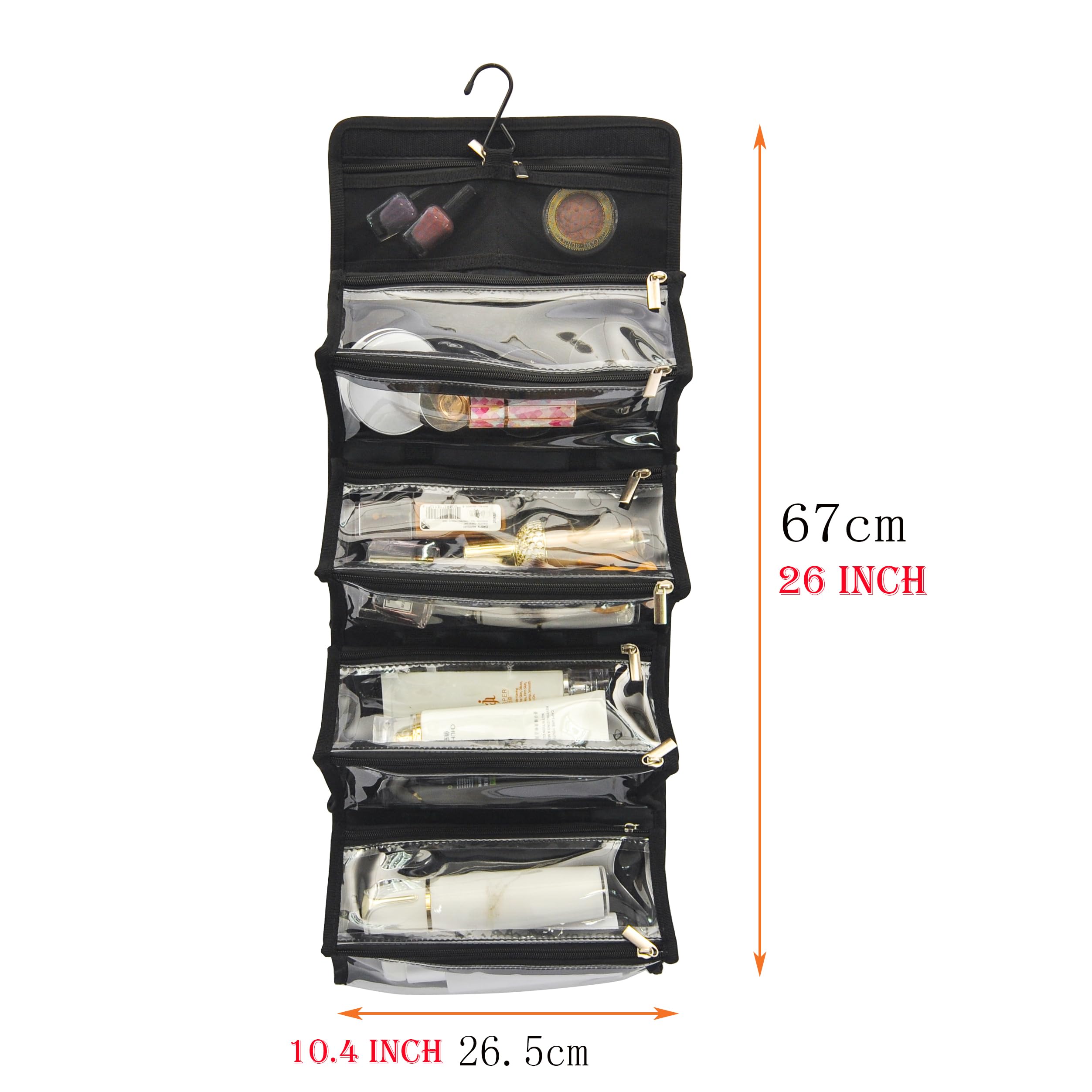 Jula Vance detachable zipper pouches with see-through TPU material
