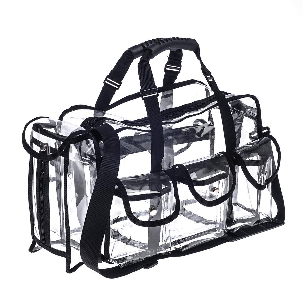 Jula Vance clear PVC makeup kit organizer front view for quick access to essentials