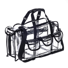 Jula Vance clear PVC makeup kit organizer front view for quick access to essentials