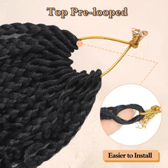 Julen Goddess Box Braids pre-looped design demonstrates quick, time-saving installation.