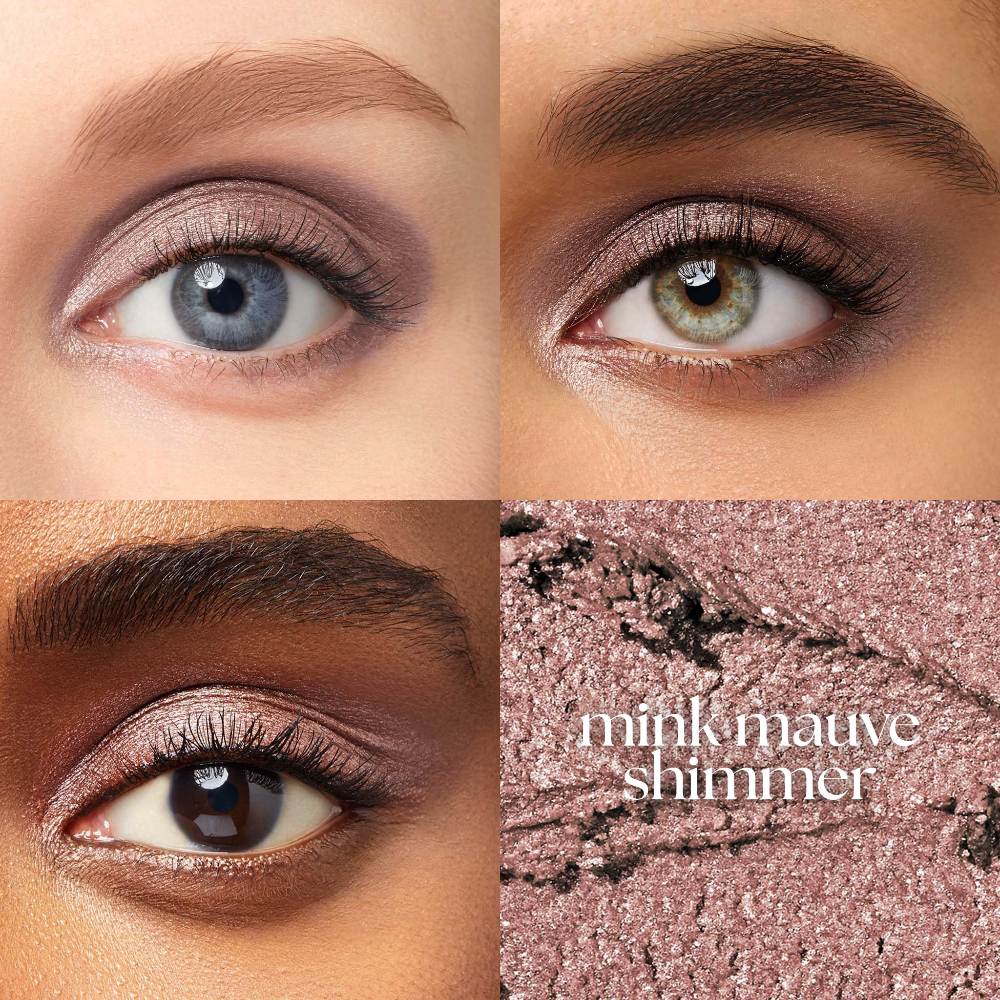 Julep Eyeshadow 101 mink mauve shimmer swatch demonstrates high pigmentation.